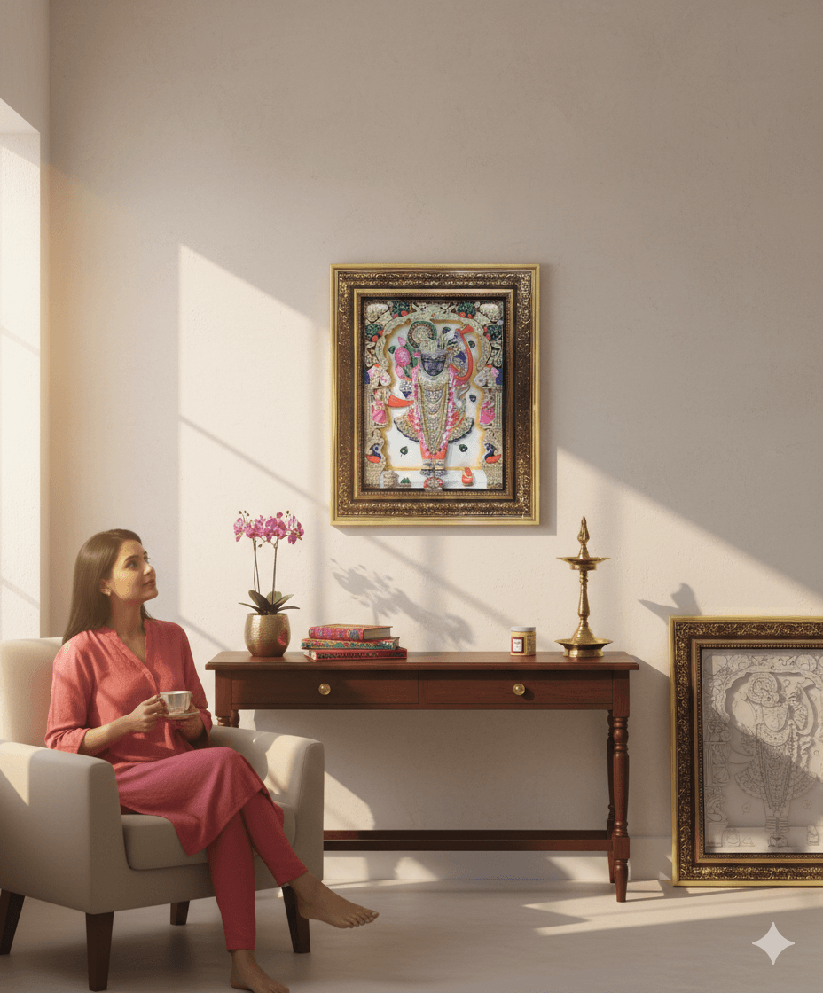 Divine Shrinathji Relief - Alabaster White thumbnail 2