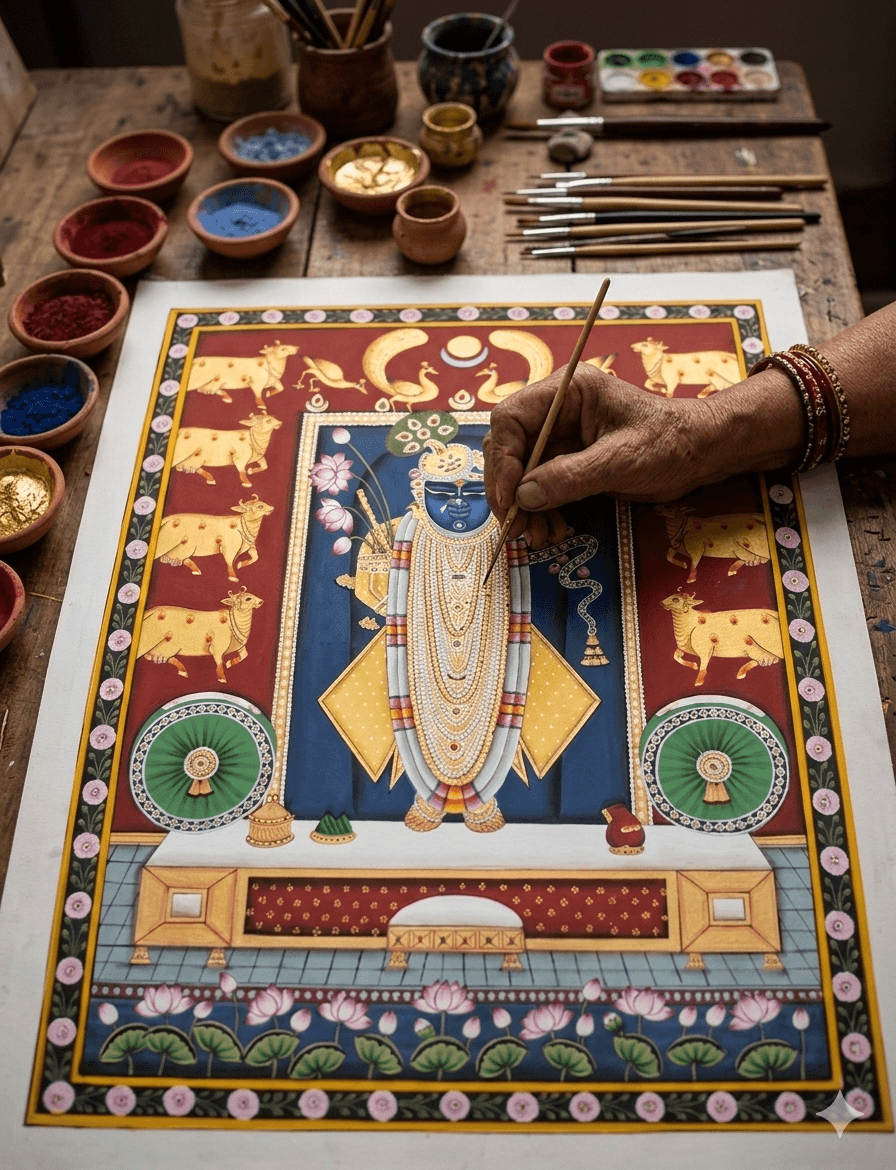 Vibrant Shrinathji - Crimson Temple Series 4